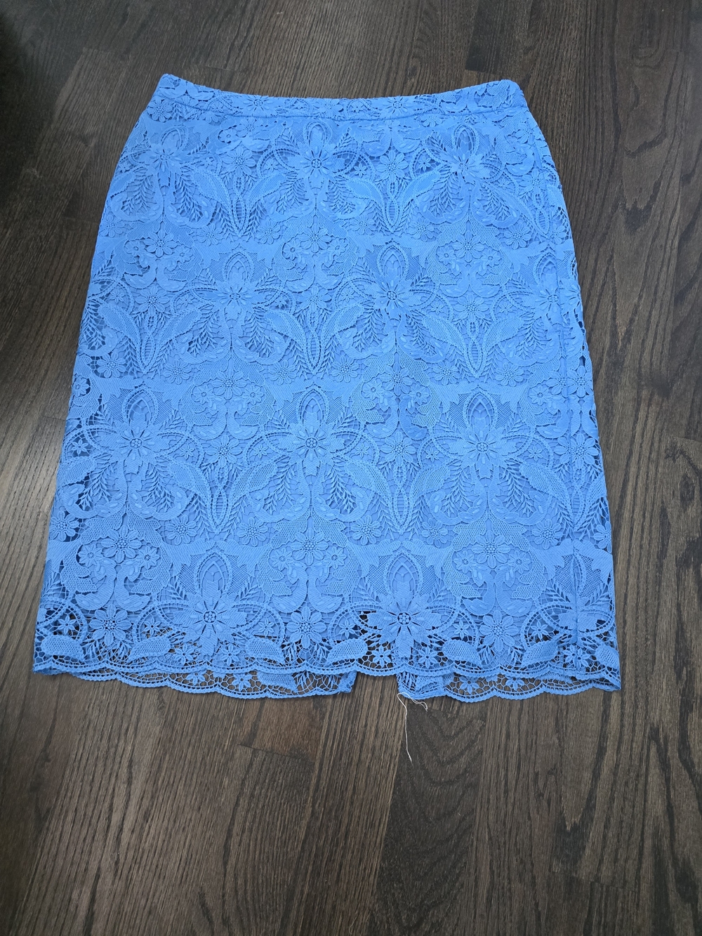 Talbots Sky Blue Floral Lace Pencil Skirt